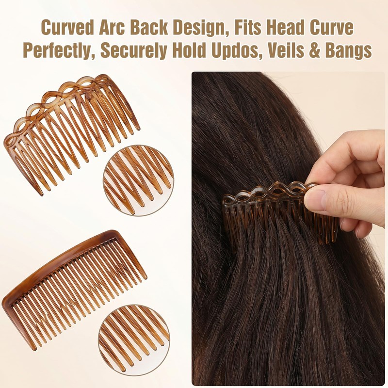 Amabro 24pcs French Side Combs Hair Clips Wedding All Hair