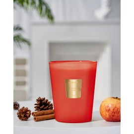 M&SENSE Apple Cinnamon Scented Candle Home Decor, Extra Large 3 Wick Natural Soy Wax Candles for Home Scented, Christmas Candles Gift for Winter Holiday, 150 Hours Long Lasting Slow Burning, 35 OZ