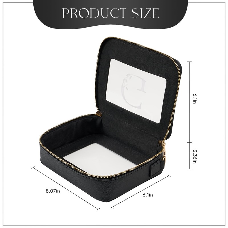 AW BRIDAL Initial Makeup Bags Monogram Makeup Bag Clear Toiletry