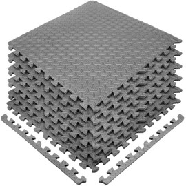 Sivan Health and Fitness® Puzzle Exercise Mat EVA Foam Interlocking Tiles—Protective Flooring for Gym, Garage Flooring, Playroom, Workshop, Basement, and More (Grey)