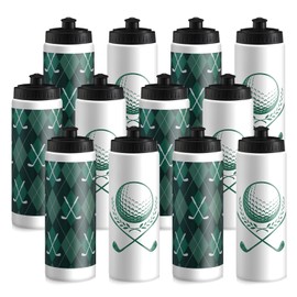 Skybooly 12 Pcs Water Bottle Bulk 20 oz Golf Cup Accessories Reusable Golf Squeeze Water Bottle for Party Favor Players Lovers Team Gifts Gym for Most Bike Cage