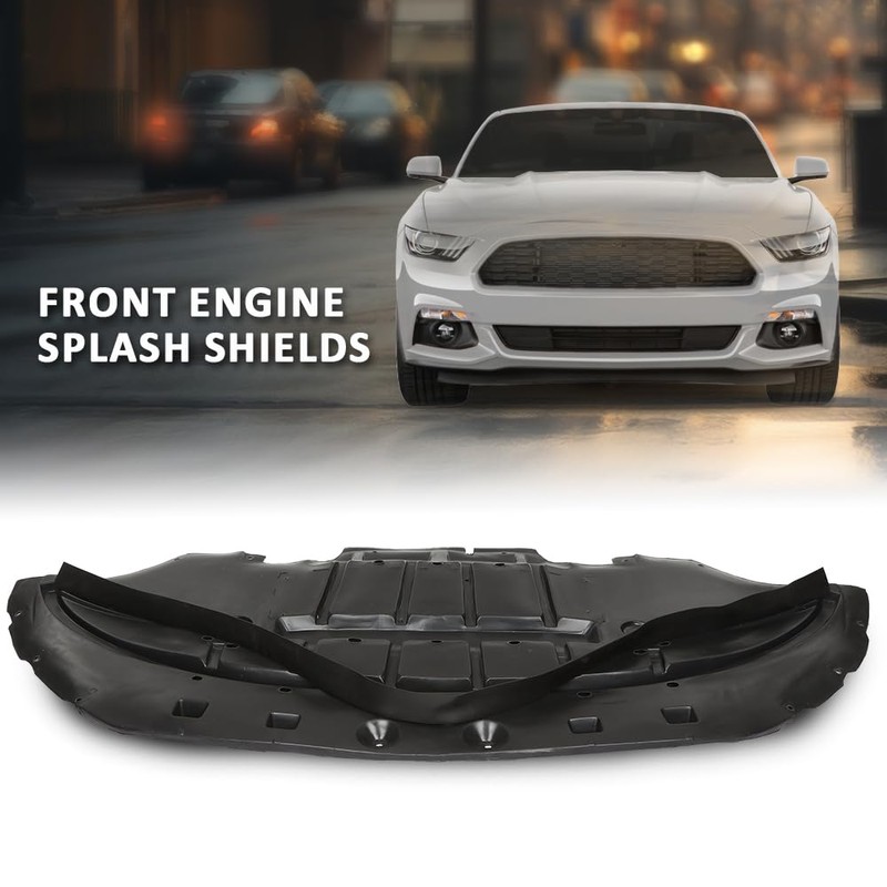 ALLGOOD Front Engine Splash Shield Black PP Compatible with Ford