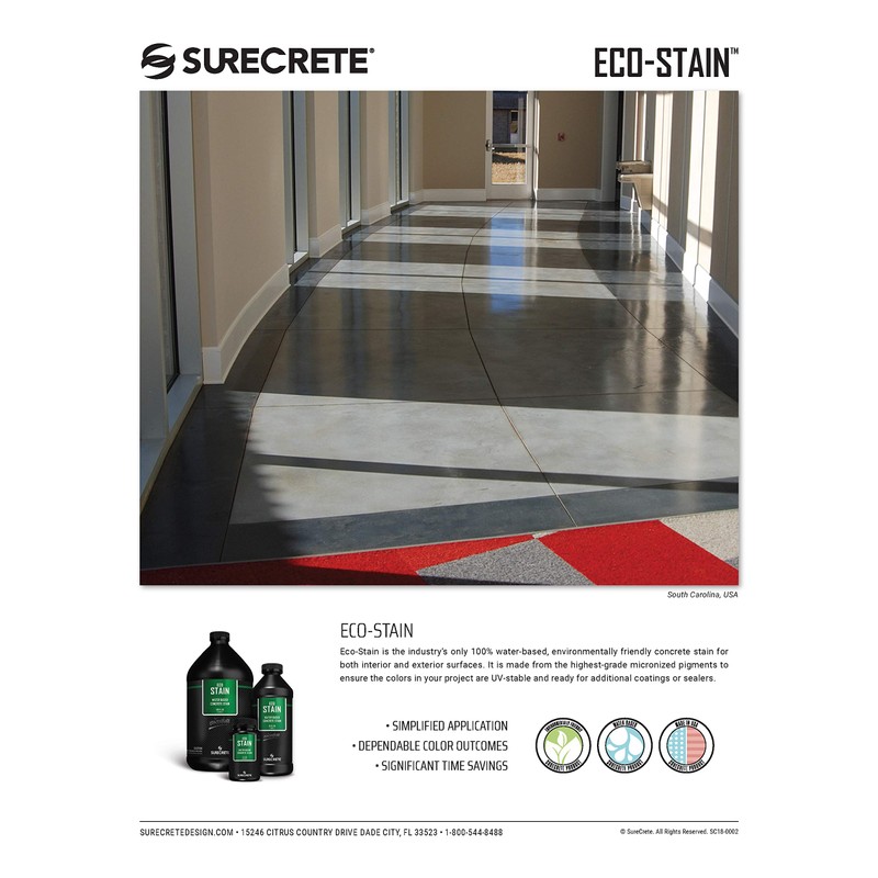 Surecrete EcoStain Water-Based Concrete Stain - 32 Ounce Concentrate (Pewter)