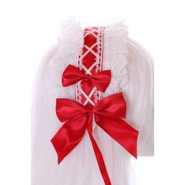 C-05-4 Maid Lolita Headband with Bow Gothic Hair Accessories Headband Red