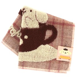 ポムポムプリン タオルハンカチ タータンチェック (イエロー) 婦人 レディース タオル ハンドタオル 約25cm 000838-0015-05