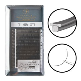 FELICIA Flat Matte Lash Extensions Ultra Soft Single Matsueku Eyelash J Curl 0.15 Thickness 0.03 - 0.5 inches (8 - 13 mm), Mixed