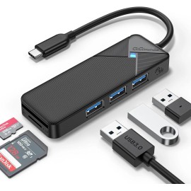 GiGimundo USB 3.0 Hub 4-Port Adapter Charger Data SLIM Super Speed PC Mac Laptop Desktop