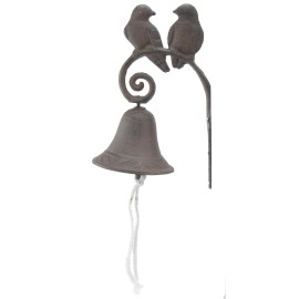 Flag Emotes Cast Iron Dinner Bell Love Birds Distressed Brown Doorbell Outdoor Porch Decor