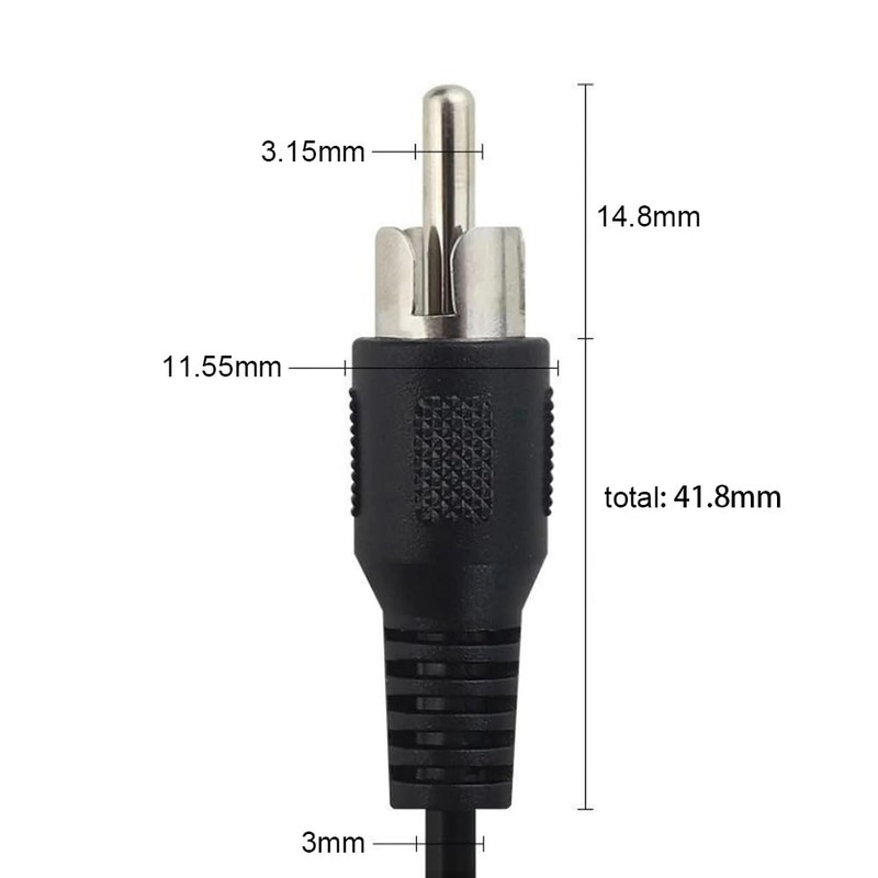 Jienk 4PCS 24AWG 1FT RCA Male to Speaker Wire Pigtail