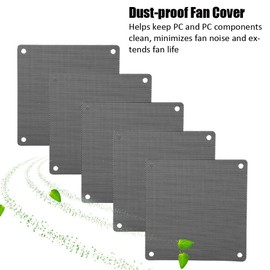 ASHATA 120 mm Fan Dust Filter Mesh, 5 Pieces 12 x 12 cm PC Computer PVC Fan Cover Dustproof Black, Dust Filter Fan Filter PC Cooler Filter Black Dustproof Housing Cover
