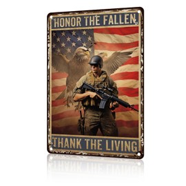 macago Memorial Day Veteran Metal Tin Sign Honor The Fallen Thank Living Poster Veterans Decor For Garage Man Cave Office Home Coffee Bar Wall 8x12 inch