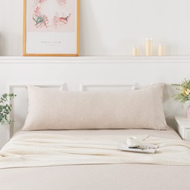 KAIANG Jersey Knit Pillowcase. All Season, Soft, Cozy Cases. T-Shirt Jersey Cotton Pillow Case Set. Heather Cotton Jersey Case Set. (Light Coffee, Body Size)