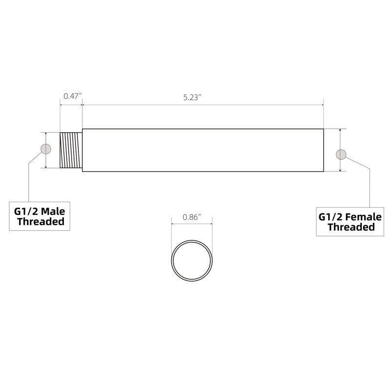 KAPHOME Shower Head Extension Arm,5 inch 304 Stainless Steel Shower