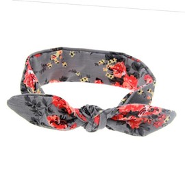 BIUDECO Bohemian Flower Bow Headwrap Set Grey Knotted Hairbands for Girls and Toddlers Stylish Hair Accessories for Special Occasions