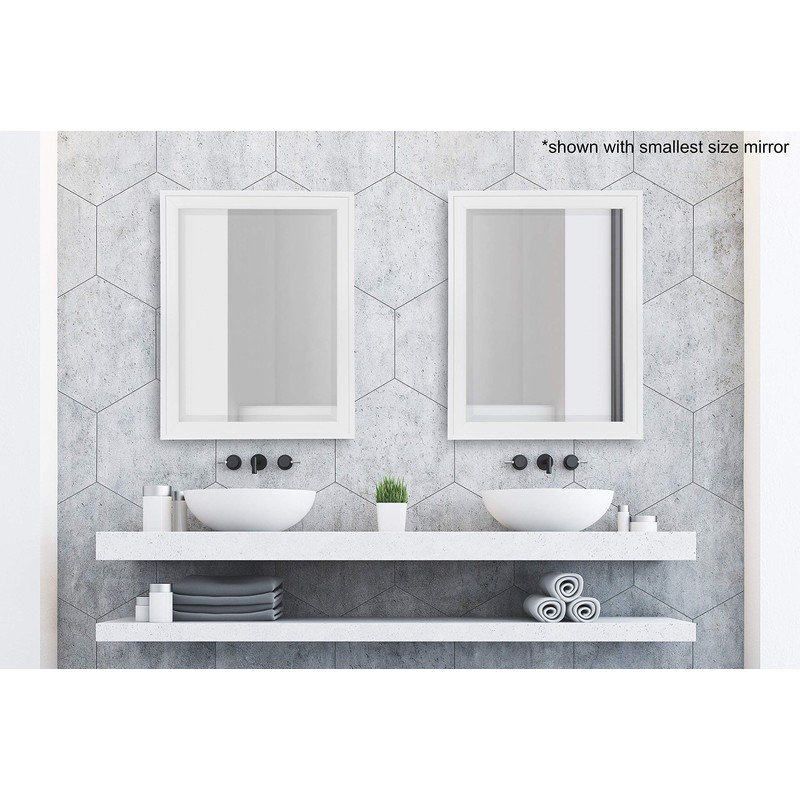 DesignOvation Bosc Framed Wall Mirror, 27.5x39.5, White
