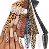 KZBTRBT Leopard Nail Foils, 10pcs Holographic Animal Design Stickers, Acrylic