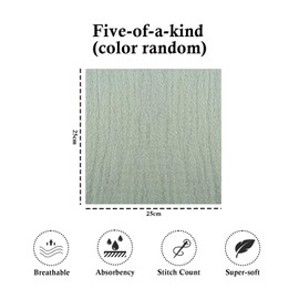 Ceeyoll Pack of 5 Baby Muslin Face Cloths Children's Napkins, Hand Towel Set for Newborns, 23 x 23 cm, Face Towels and Bath Towel, Reusable Baby Wash Cloth, 100% Cotton