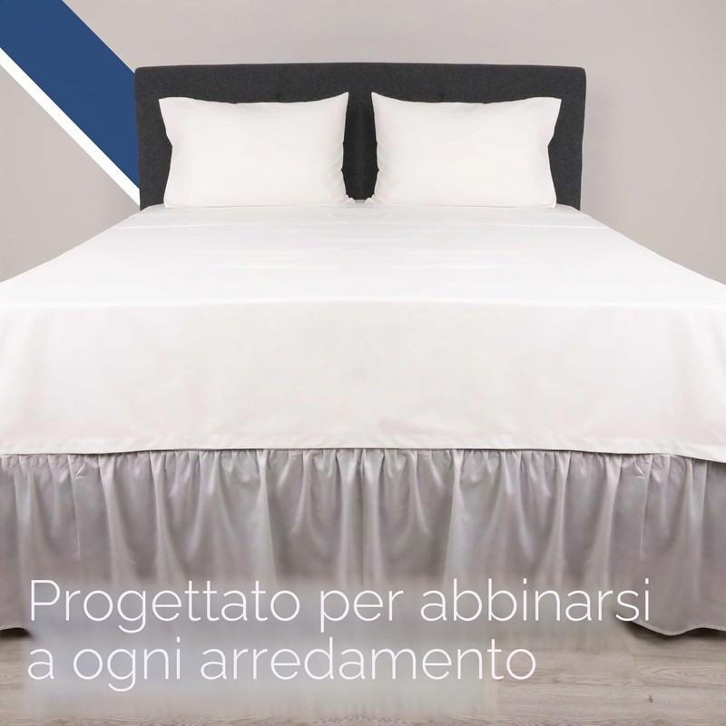 Martex Mantovana giroletto con volant, facile da montare, in microfibra,