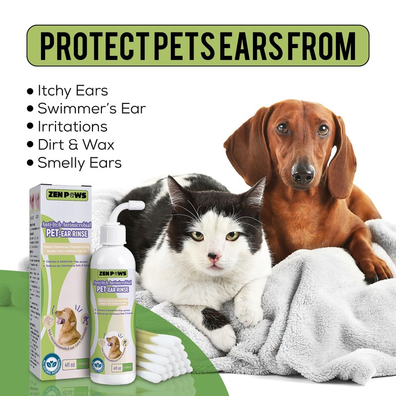 Zenpaws Dog and Cat Ear Cleaner Solution – Ear Drops