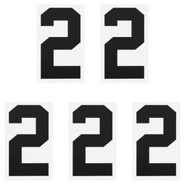 MECCANIXITY Iron on Number 2 Heat Transfer 8" Black Single Number for Team Uniform, Sports T-Shirt, Football, Basketball, Baseball Pack of 5