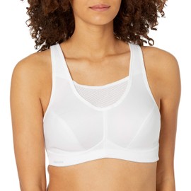 Glamorise Women's Full Figure No-Bounce Camisole Wirefree Sports Bra #1066, White, 20D