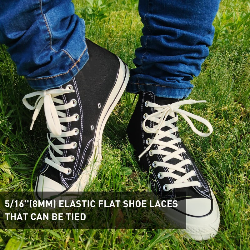 UamGlsob 5/16" Wide Elastic Shoe Laces Replacement Laces for High