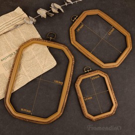 Framendino, 3 Pack Imitation Wood Embroidery Hoops Cross Stitch Craft Hoop Frame for Home Decoration 3 Sizes