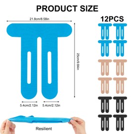 12 Stück PreCut Kinesiotapes Knie,Kinesiotapes Vorgeschnitten Knie,Kinesiologie Tape,Ohne Shere,Wasserfestes & Elastisches Physio Tape für Knieschmerzen