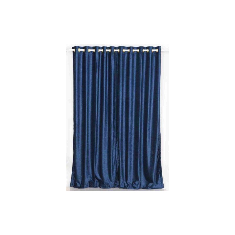 Indian Selections Navy Blue Ring/Grommet Top Velvet Curtain/Drape/Panel - 80W