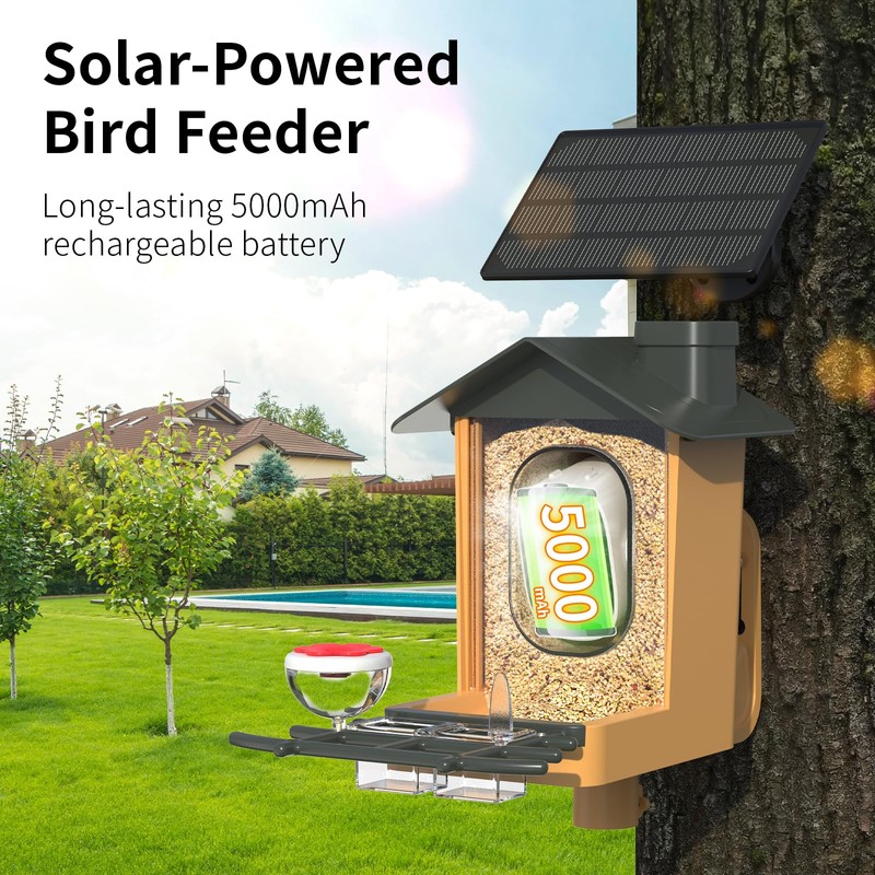 Bird Feeder with Camera 2K HD Video AI Identify Species