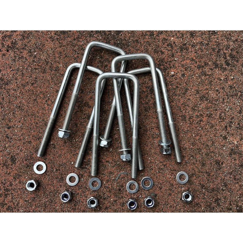 U Bolt Square M8 Thread 50mm Inner Width x 150mm