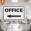YIKIADA 4 Pack Office Sign with Left Arrow 12 ×