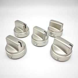 Unbranded 5 Pack Stainless Steel Look Control Knob Kits For GE Gas Range Stove WB03X24818