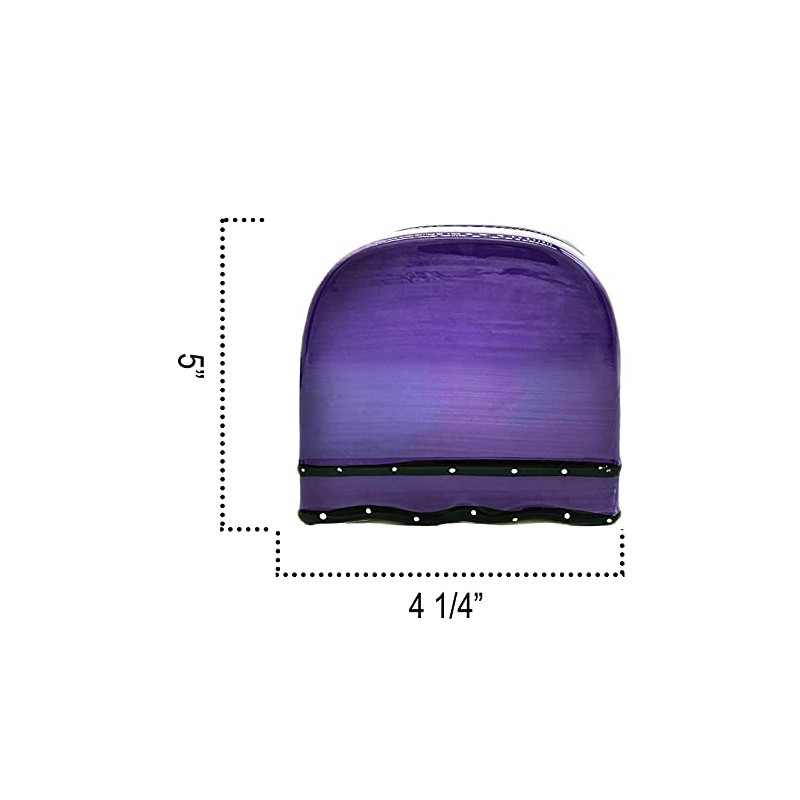 ACK Ceramic Hand Painted Tuscany Purple Ruffle Refillable Napkin Holder,