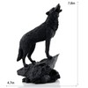 Wildlife Howling Wolf Statue and Figurine Black Wolf Sculpture for