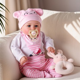 BABESIDE Drink and Wet Reborn Baby Dolls Girl – 17 Inch Lifelike Handmade Soft Vinyl Baby Doll, Can Drink & Pee, Real Life Baby Doll with Accessories, Gift for Girls Age 3+ Pretend Play & Collection