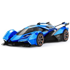 SASBSC Toy Cars for Boys Age 4-7 8-12 Lambo V12 Race Car Toy with Light and Sound 1:22 Diecast Metal Model Cars for Kids Pull Back Sport Car Gift Toys for 3+ Year Old Boys (Navy Blue)
