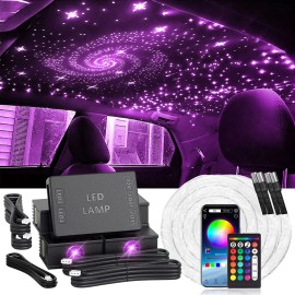 Split Starlight Headliner Kit - 400Pcs 0.02In 4.9Ft Fiber Optic RGBW Star Lights