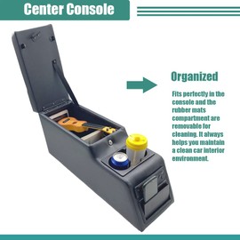 MOOSUN 31515 Denim Black Deluxe Locking Center Console for Jeep CJ-5 1976-1983, CJ-7 1976-1986, Wrangler YJ 1987-1995