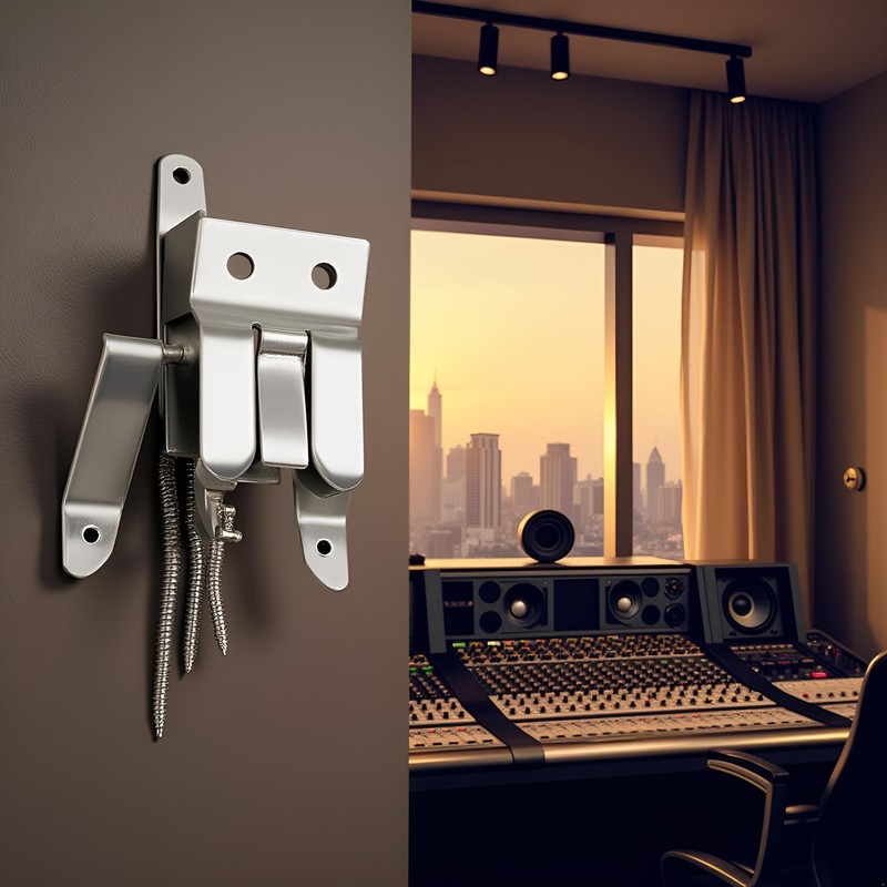 1Pc Silver Metal Mic Holder/Clip Cb Mic Holder- Screw in