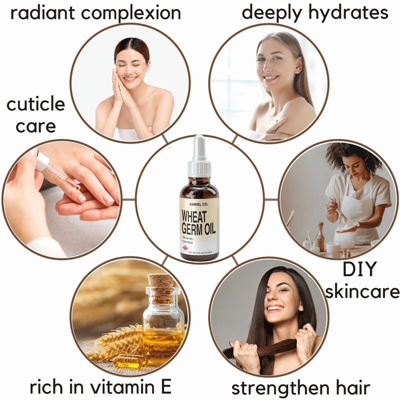 Wheat Germ Oil 60ml – 100% Pure Cold-Pressed Oil Rich