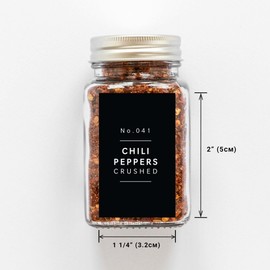 Lovable Labels Farmhouse Minimalist Black Spice Jar Labels - 184 Preprinted + 8 Blank Write-on Stickers Dishwasher Save & Waterproof Great for Spices and Seasonings Set to Organize Your Spice Rack