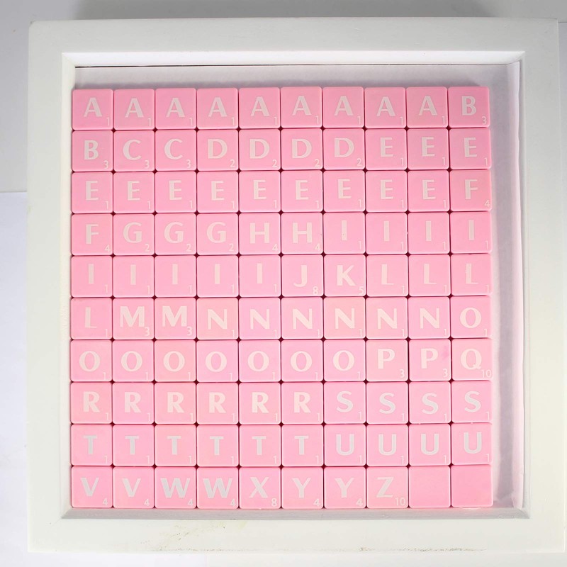 Trimming Shop Light Pink Plastic Tiles with White Letters &