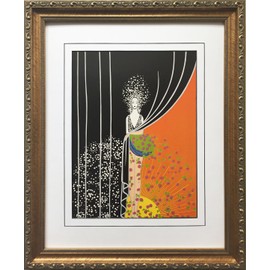 Erte "Printemps Newly Custom Framed Print 14.5" x 17.5"