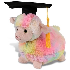 DolliBu Rainbow Sheep Graduation Plush Toy Stuffed Animal - Graduation Gift Stuff Animal Plush Toys with Cap with Tassel Outfit - Cute Graduation Gifts with Personalization - 7 Inches