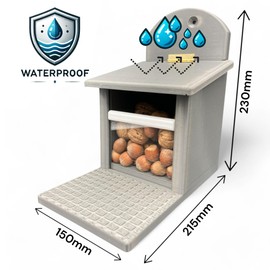 Squirrel Feeder - Completely Weather Resistant, Pet Friendly, Very Durable and Strong (All Grey)