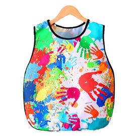 WKRTDY 1 x Adjustable Children's Painting Apron without Pockets for Painting, Crafts and Cooking - Reusable Painting Coat Set for Girls and Boys at School and Home