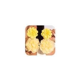 Large Yellow Flower Earrings for Women Statement, Boho Exaggerated Big Fluffy Fabric Flowers Earring Charm Romantic Y2k Party Prom Ear Jewelry Gifts Accessories (Yellow)