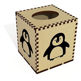 Square 'Cute Penguin' Wooden Tissue Box Cover (TB00024853)