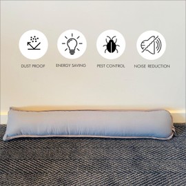 mFabrics Pack of 1 Hollowfibre Filled Draught Excluder Draft Insulator for Door Bottom Size: 90x18cm (Grey)